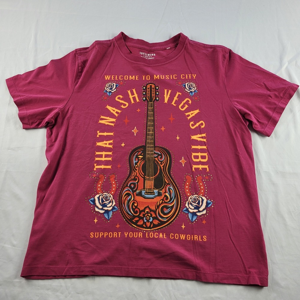 Idyllwind Women's Rhinestone Music City Short Sleeve Boyfriend Graphic Tee Large